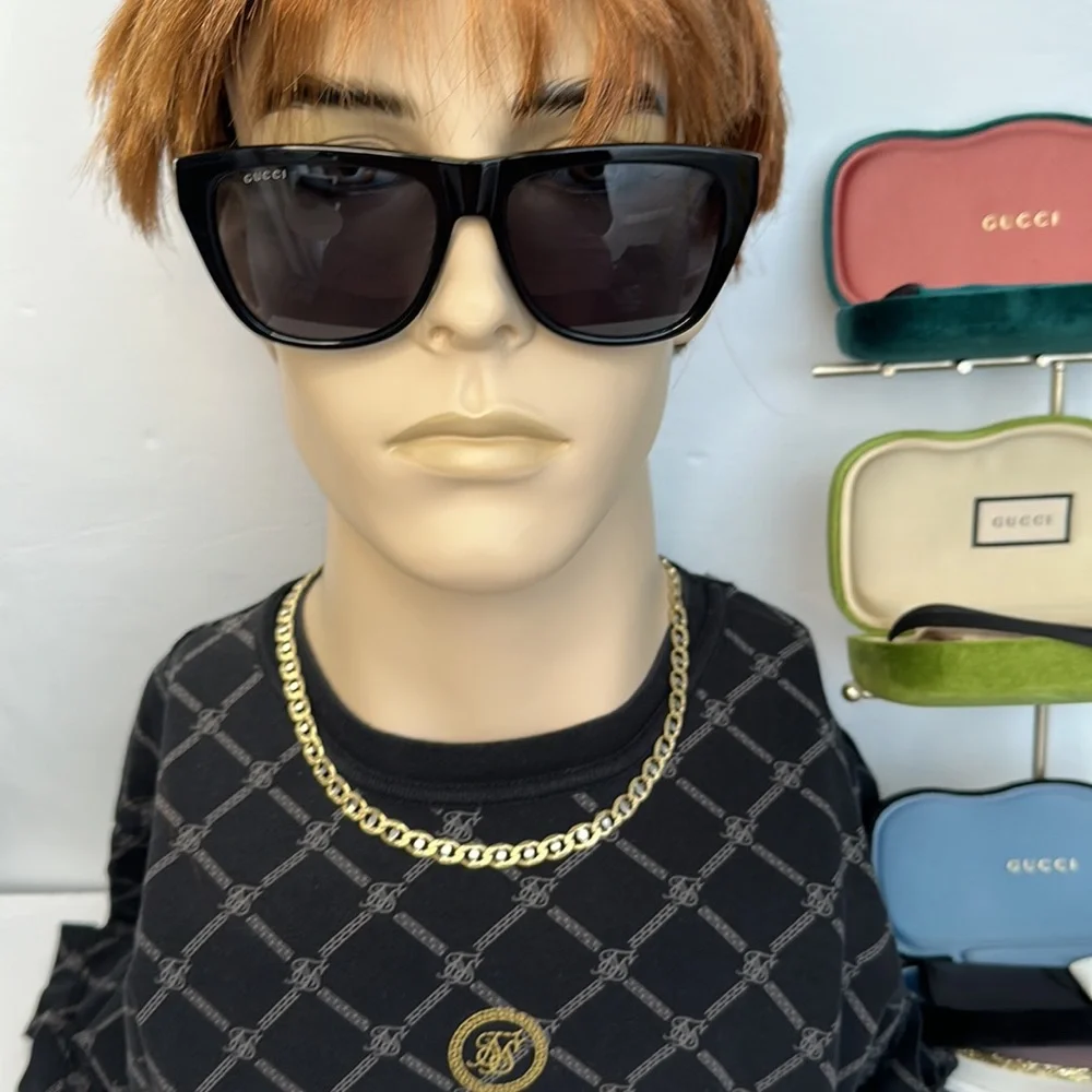Auth - New - Gucci Sunglasses Unisex GG0926S 001 Black-Green/Grey 57-16-145mm